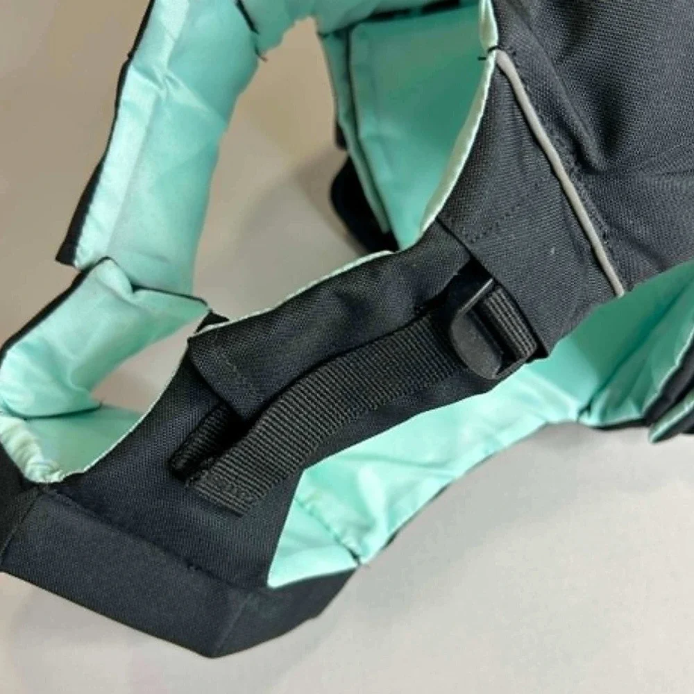 Frisco by Chewy Dog Life Jacket Black Mint Green Reflective Safety Vest Large